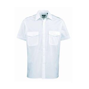Premier Mens Short-Sleeved Pilot Shirt / Light Blue